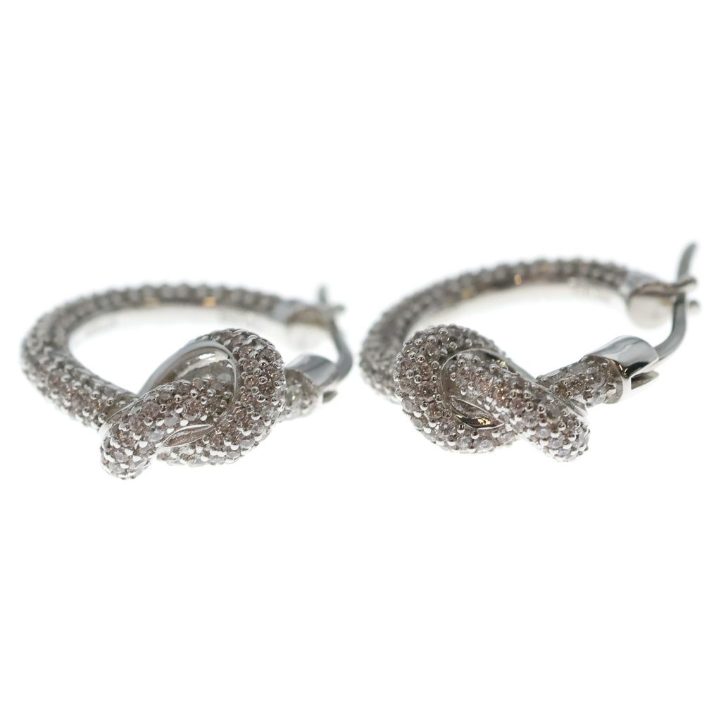 Celine Knot Hoop Earrings Rhinestone — view 3