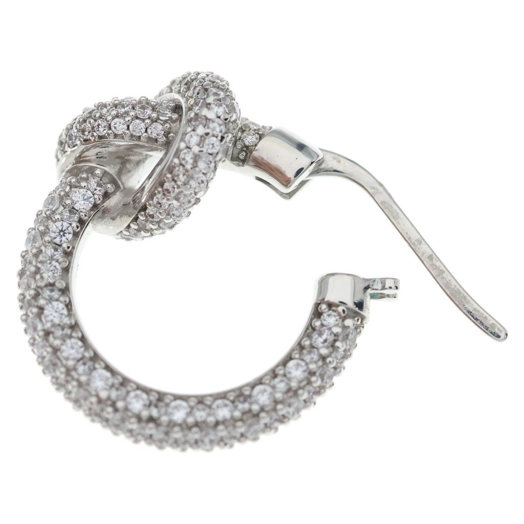 Celine Knot Hoop Earrings Rhinestone — view 5