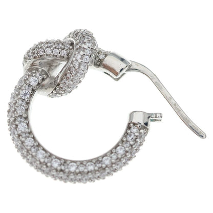 Celine Knot Hoop Earrings Rhinestone — view 5