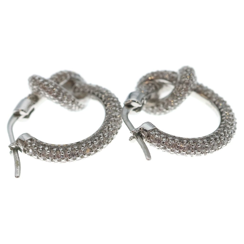 Celine Knot Hoop Earrings Rhinestone — view 4
