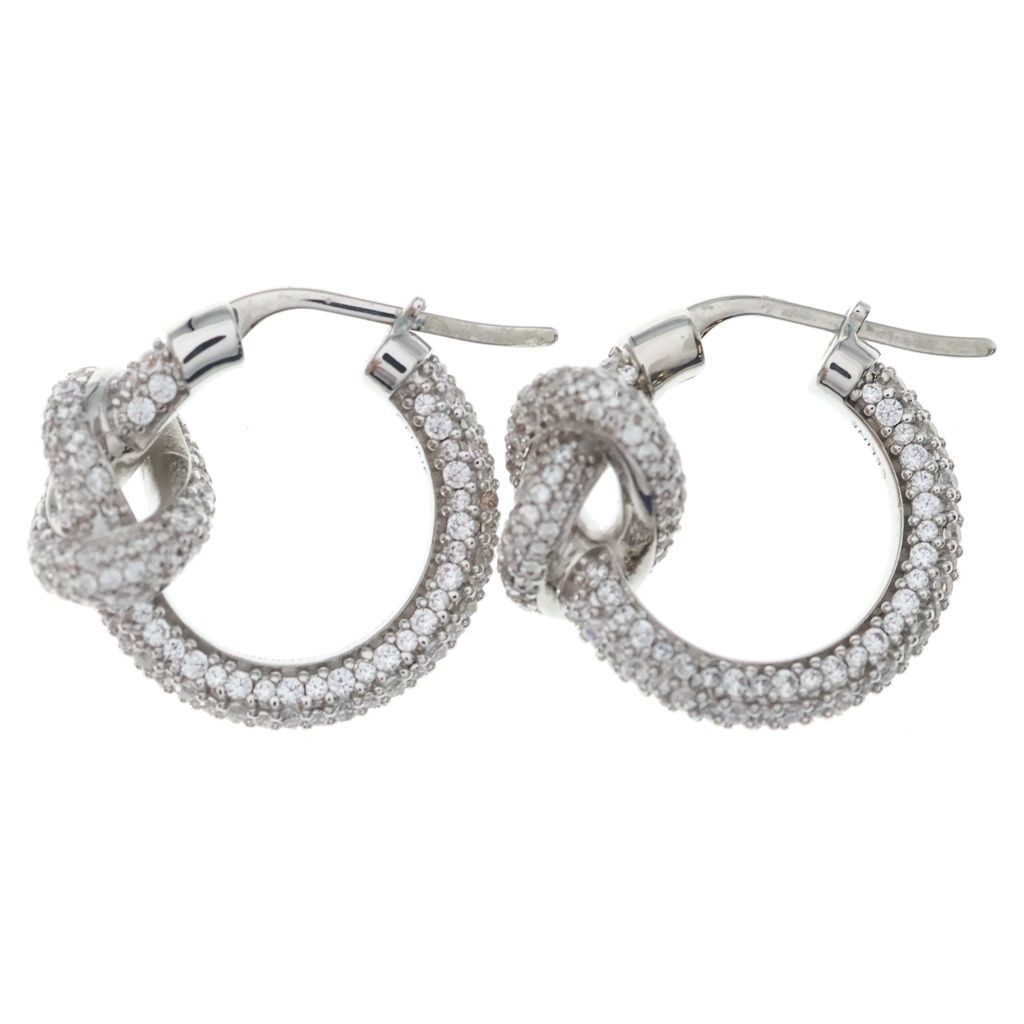 Celine Knot Hoop Earrings Rhinestone