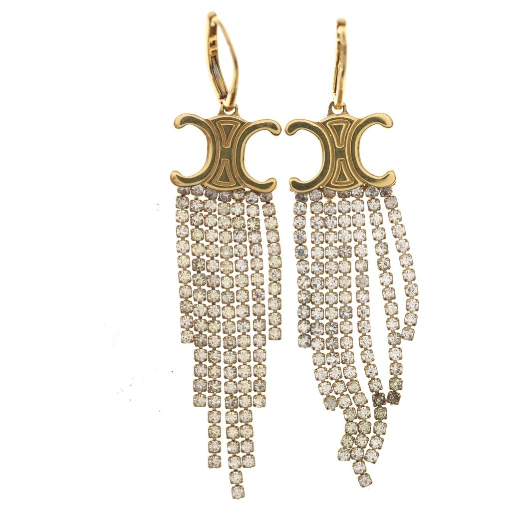 Celine Triomphe Fringe Earrings