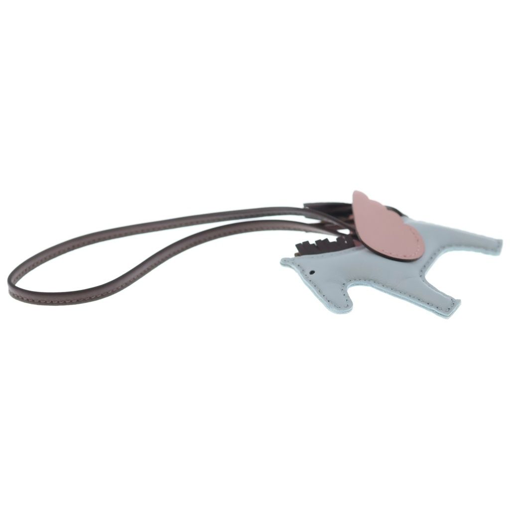 Hermes Rodeo Pegasus PM Bag Charm Bleu Brume Rose Sakura Agneau Milo Swift — view 4