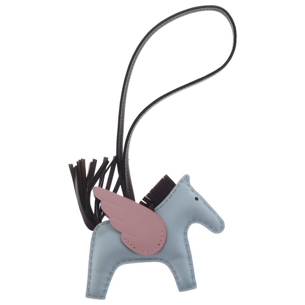 Hermes Rodeo Pegasus PM Bag Charm Bleu Brume Rose Sakura Agneau Milo Swift — view 2