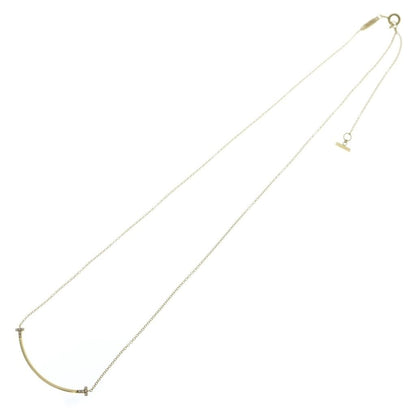 Tiffany & Co T Smile Small Diamond Necklace 18k Yellow Gold — view 2
