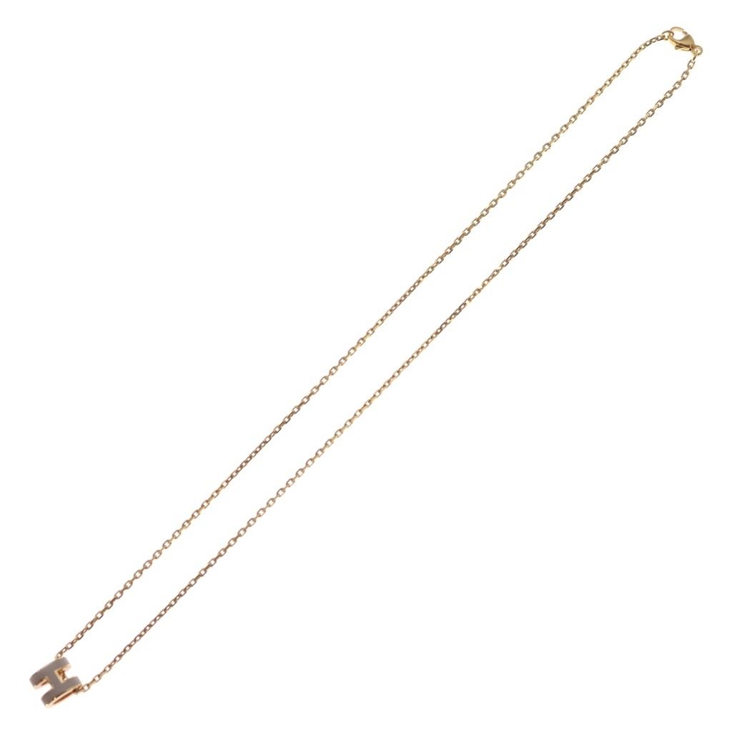 Hermes Mini Pop H Pendant Chain Pink Gold — view 2