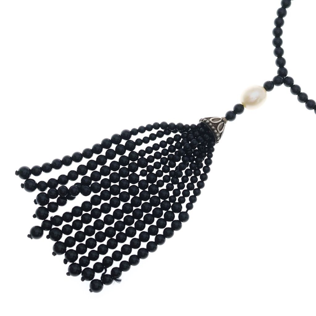 Tiffany & Co Zieg Feld Collection Onyx Fringe Necklace Black