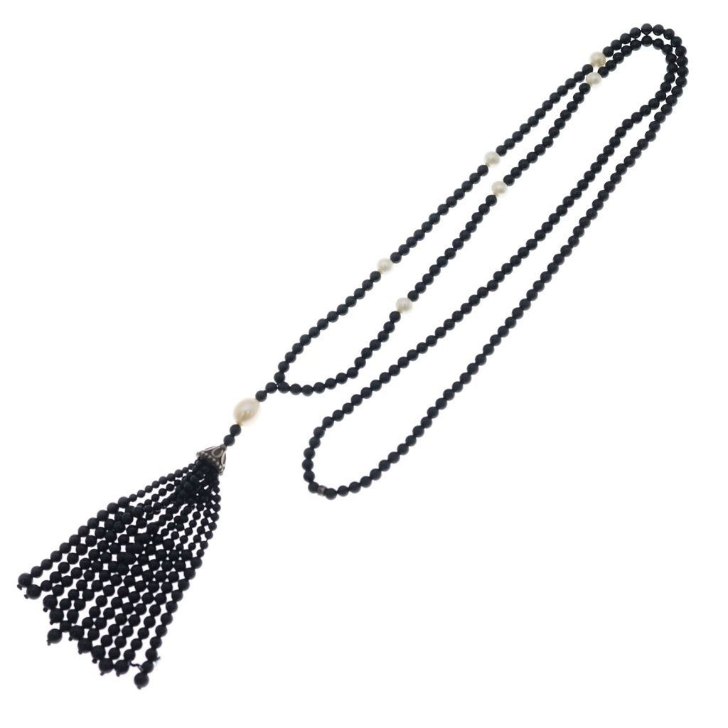 Tiffany & Co Zieg Feld Collection Onyx Fringe Necklace Black — view 2