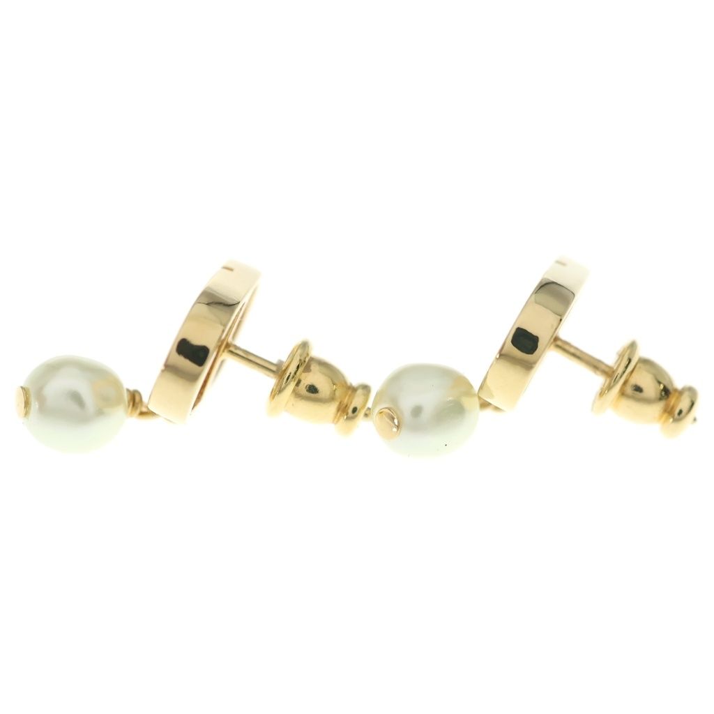 Dior CD Logo Pearl Earrings — view 3