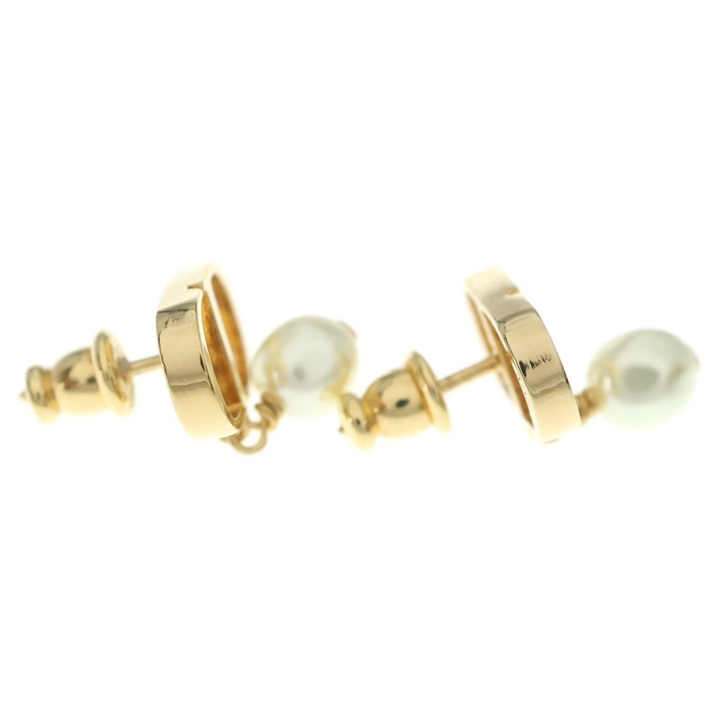 Dior CD Logo Pearl Earrings — view 4