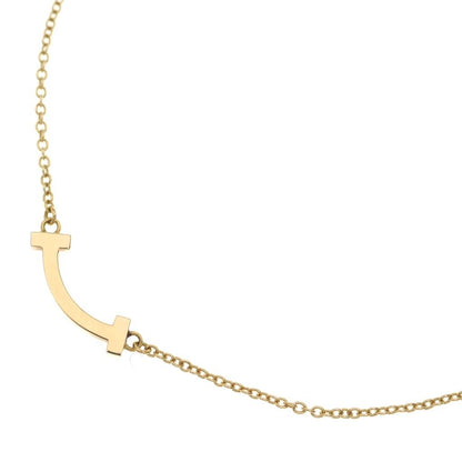 Tiffany & Co T Smile Mini Necklace Pink Gold