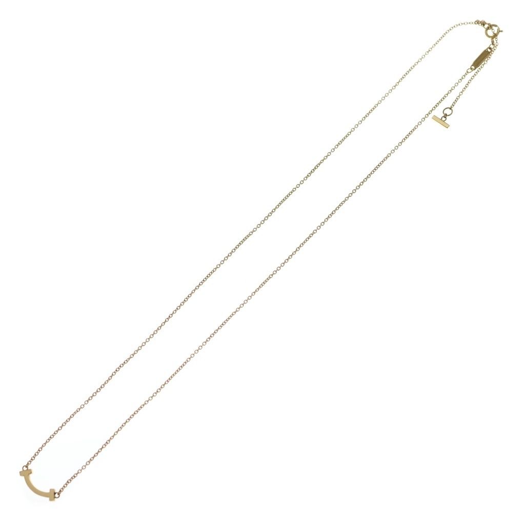 Tiffany & Co T Smile Mini Necklace Pink Gold — view 2