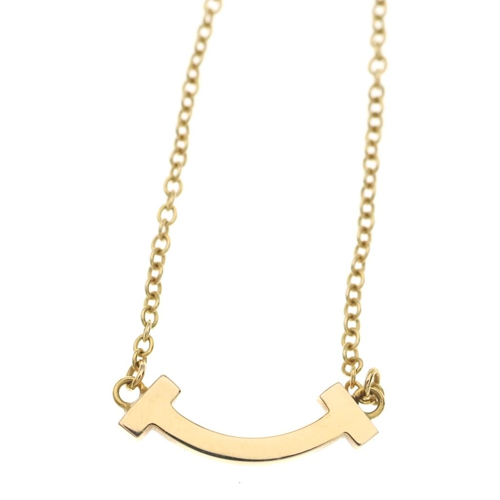 Tiffany & Co T Smile Mini Necklace Pink Gold — view 3