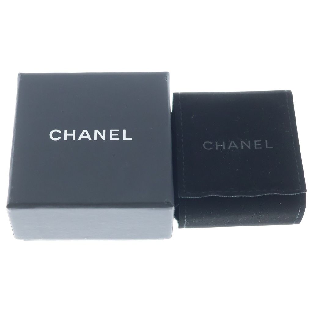 Chanel CC Logo Rhinestone Earrings Silver — view 6