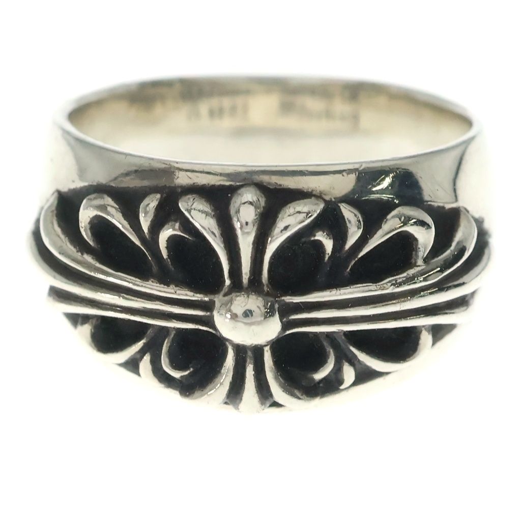 Chrome Hearts Flrl Floral Cross Ring Silver