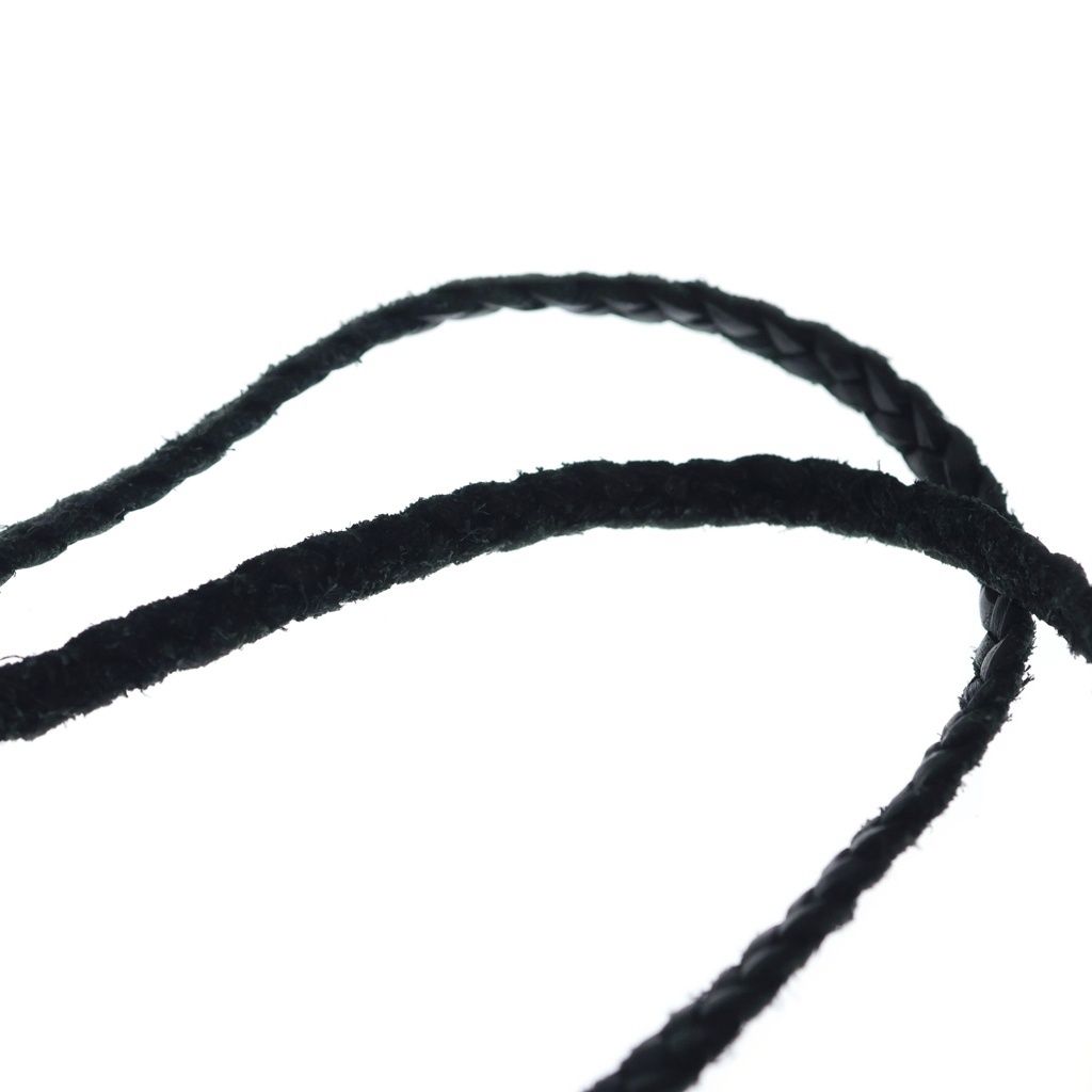 Chrome Hearts Leather Braid Scroll Necklace Black Silver — view 5