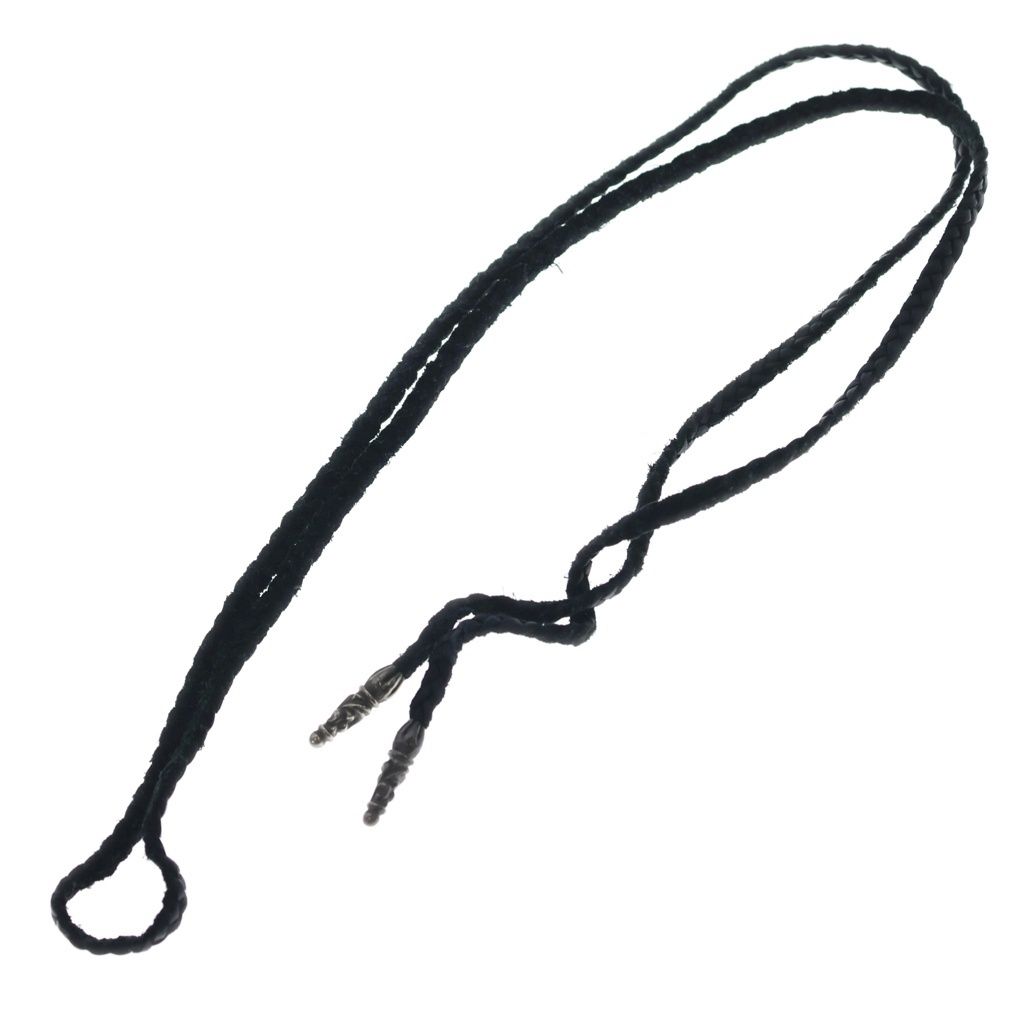 Chrome Hearts Leather Braid Scroll Necklace Black Silver — view 2