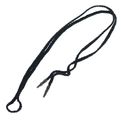 Chrome Hearts Leather Braid Scroll Necklace Black Silver — view 2