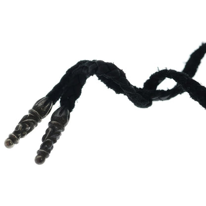 Chrome Hearts Leather Braid Scroll Necklace Black Silver — view 4