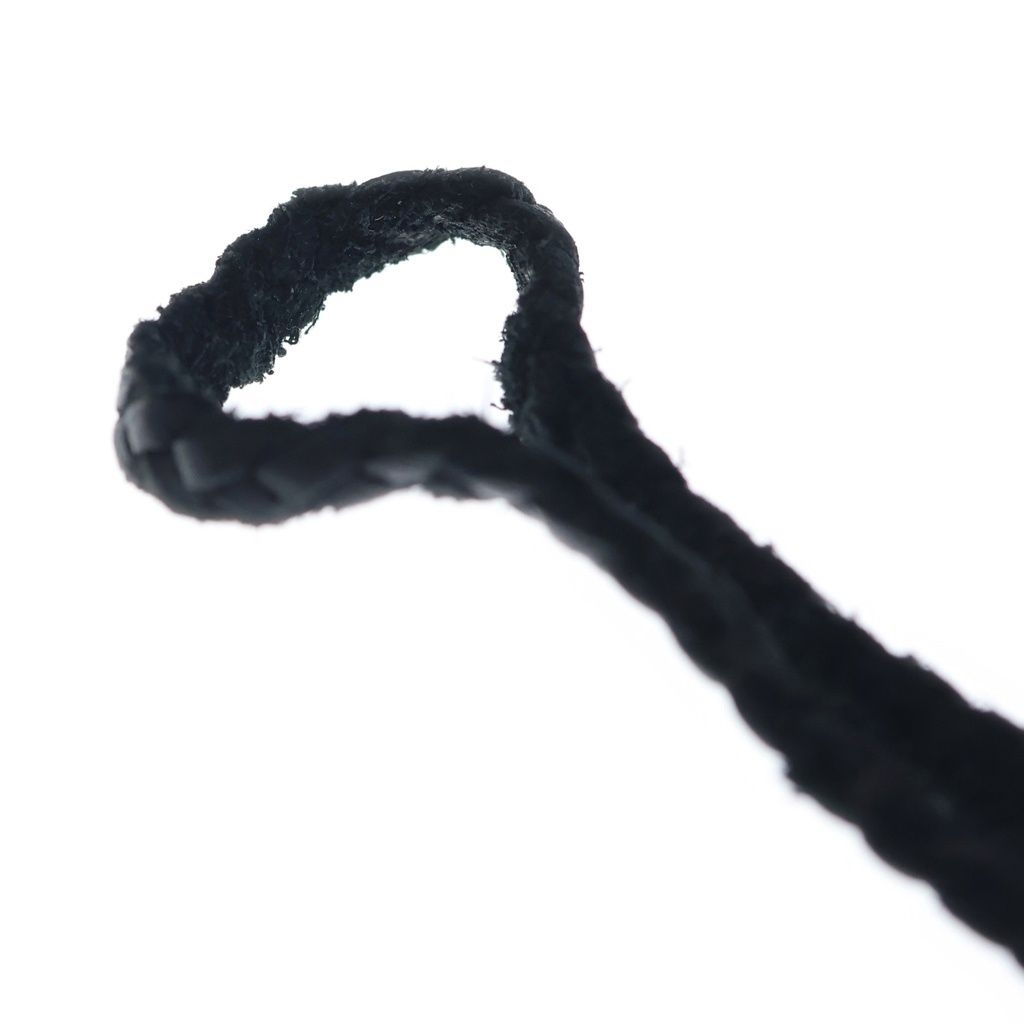 Chrome Hearts Leather Braid Scroll Necklace Black Silver — view 3