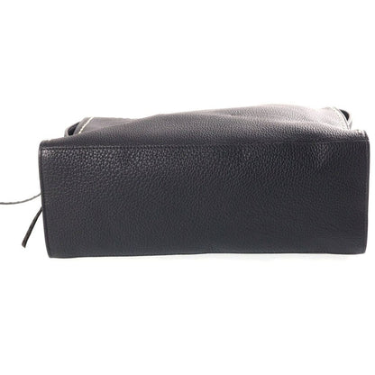 Fendi 2-Way Business Shoulder Bag Black Leather Silver — view 4