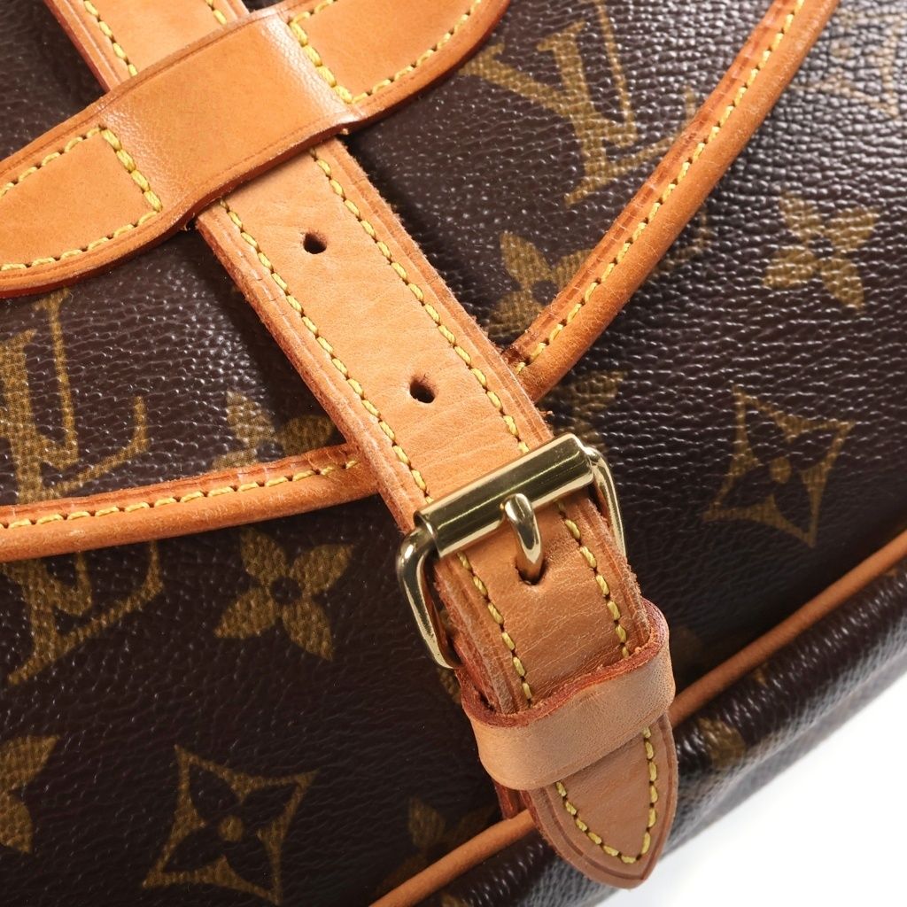 Louis Vuitton Monogram Saumur 30 Shoulder Bag Brown Leather Gold — view 6