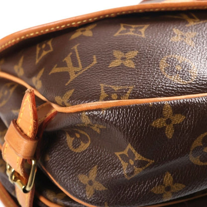 Louis Vuitton Monogram Saumur 30 Shoulder Bag Brown Leather Gold — view 5