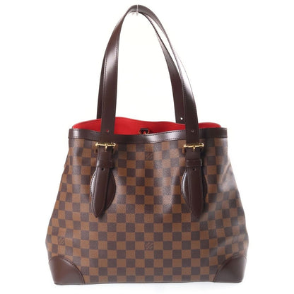 Louis Vuitton Damier Hamted MM Tote Bag Brown Leather Gold — view 2