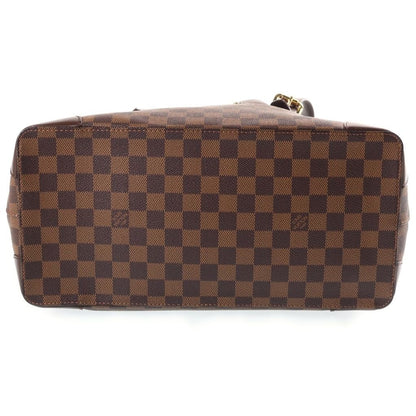 Louis Vuitton Damier Hamted MM Tote Bag Brown Leather Gold — view 4