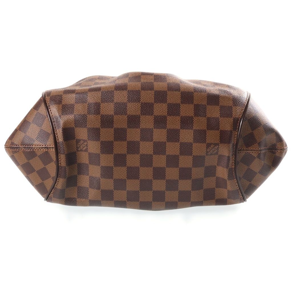 Louis Vuitton Damier Sistina MM Bag Brown Leather Gold — view 4