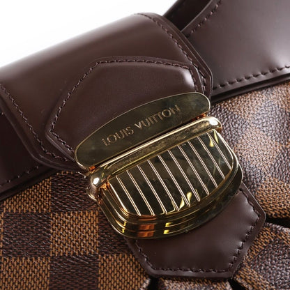 Louis Vuitton Damier Sistina MM Bag Brown Leather Gold — view 6