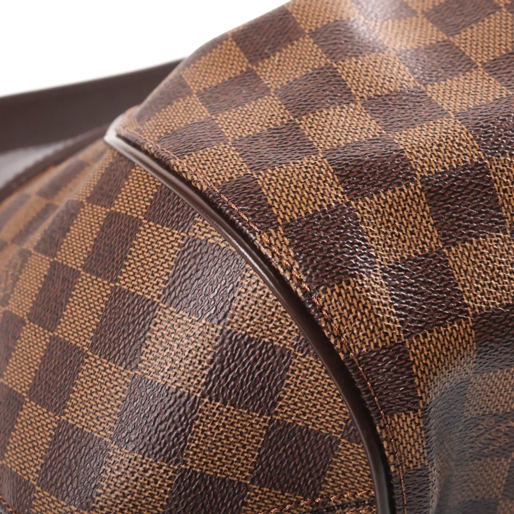 Louis Vuitton Damier Sistina MM Bag Brown Leather Gold — view 5