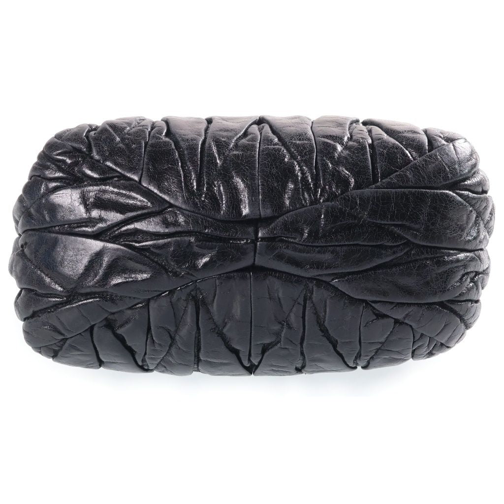 Miu Miu Matelasse Lambskin Leather Handbag Gold Silver Black — view 4