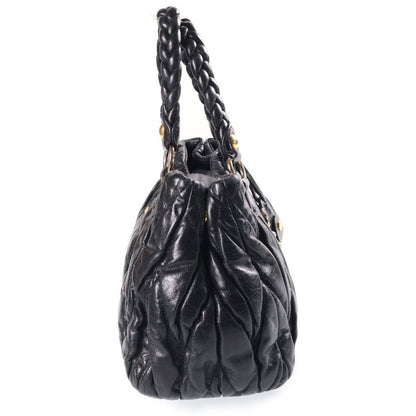 Miu Miu Matelasse Lambskin Leather Handbag Gold Silver Black — view 3