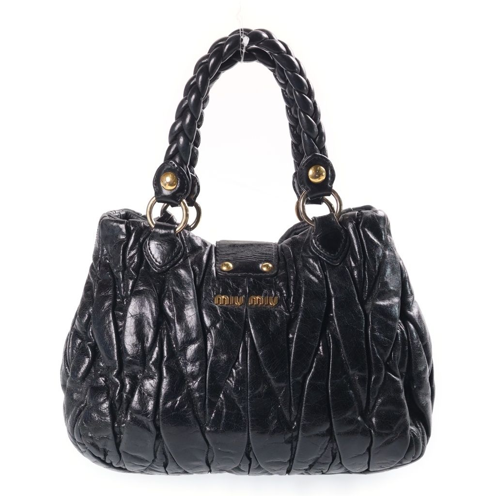 Miu Miu Matelasse Lambskin Leather Handbag Gold Silver Black — view 2