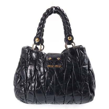 Miu Miu Matelasse Lambskin Leather Handbag Gold Silver Black — view 2