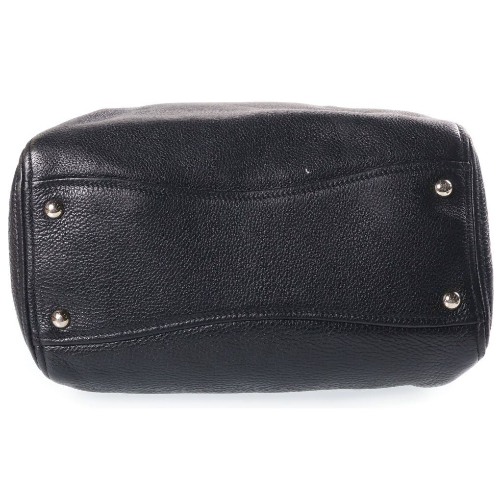 Miu Miu Vitello Phoenix Leather Handbag Silver Black — view 4