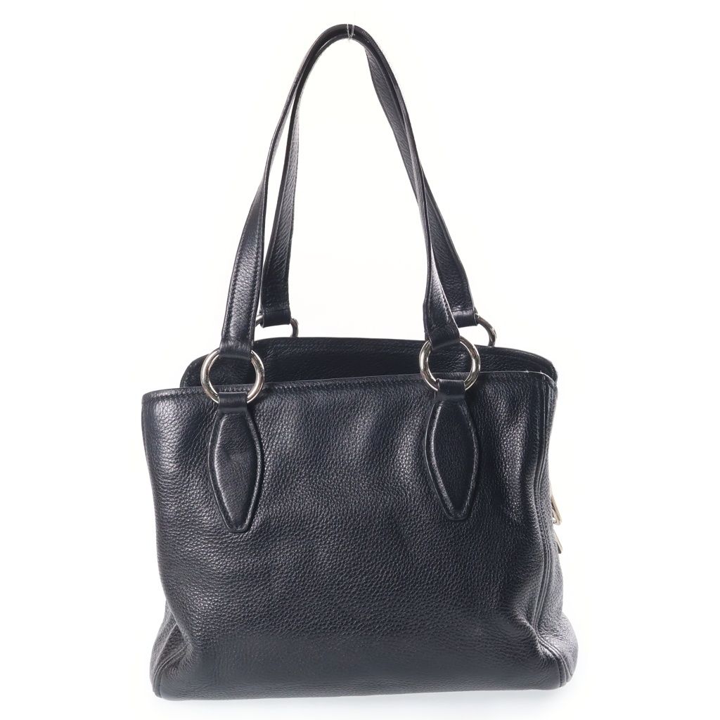 Miu Miu Vitello Phoenix Leather Handbag Silver Black — view 2