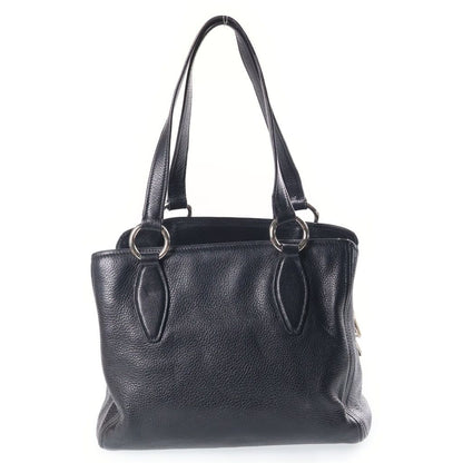 Miu Miu Vitello Phoenix Leather Handbag Silver Black — view 2