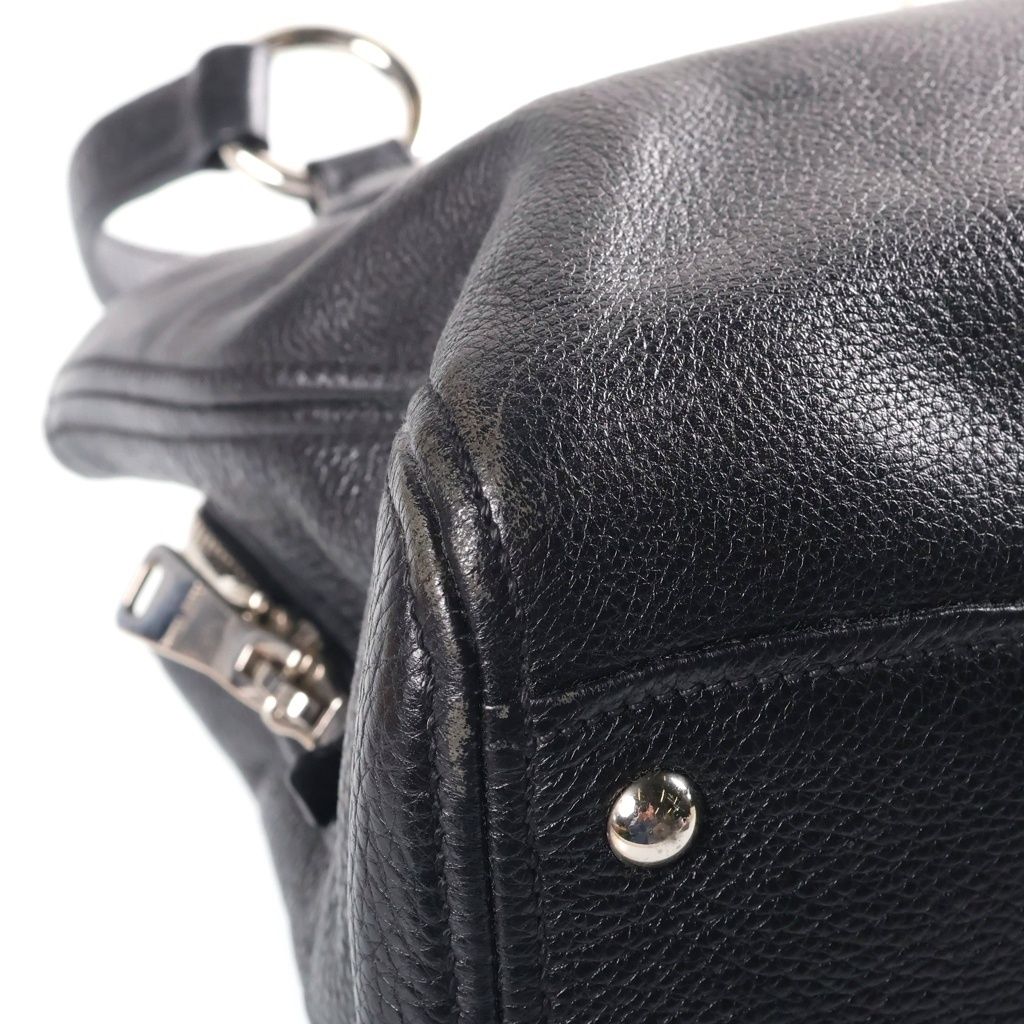 Miu Miu Vitello Phoenix Leather Handbag Silver Black — view 5