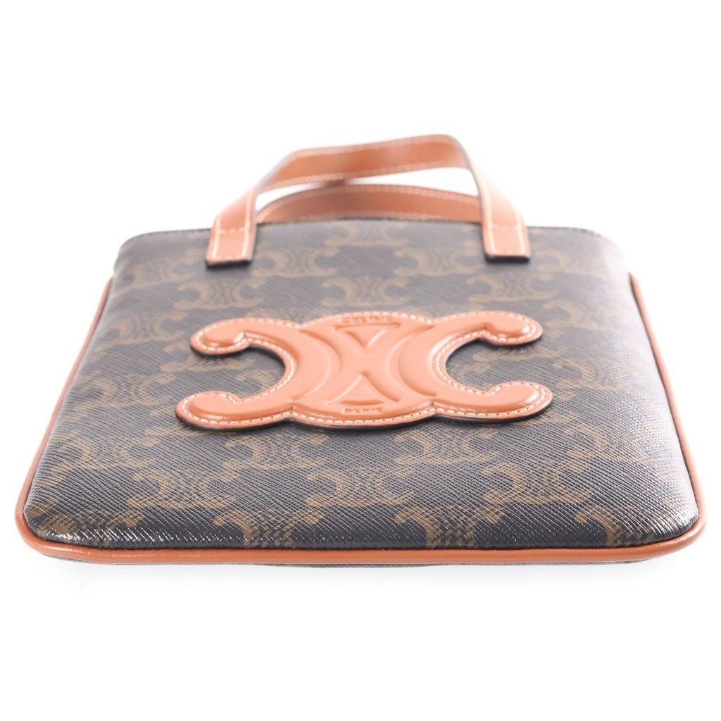 Celine Triomphe Micro Cabas 2-Way Shoulder Bag Brown Leather — view 4