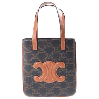 Celine Triomphe Micro Cabas 2-Way Shoulder Bag Brown Leather