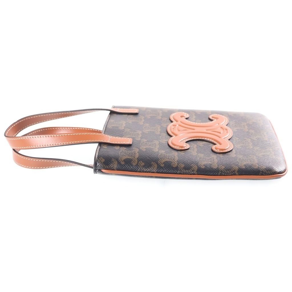 Celine Triomphe Micro Cabas 2-Way Shoulder Bag Brown Leather — view 3