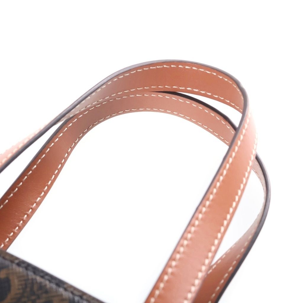 Celine Triomphe Micro Cabas 2-Way Shoulder Bag Brown Leather — view 6