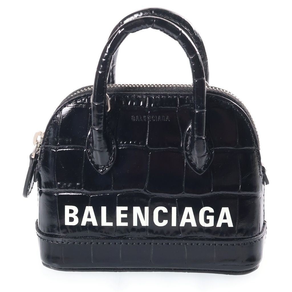 Balenciaga Ville Top Handle Mini Shoulder Bag Black Leather