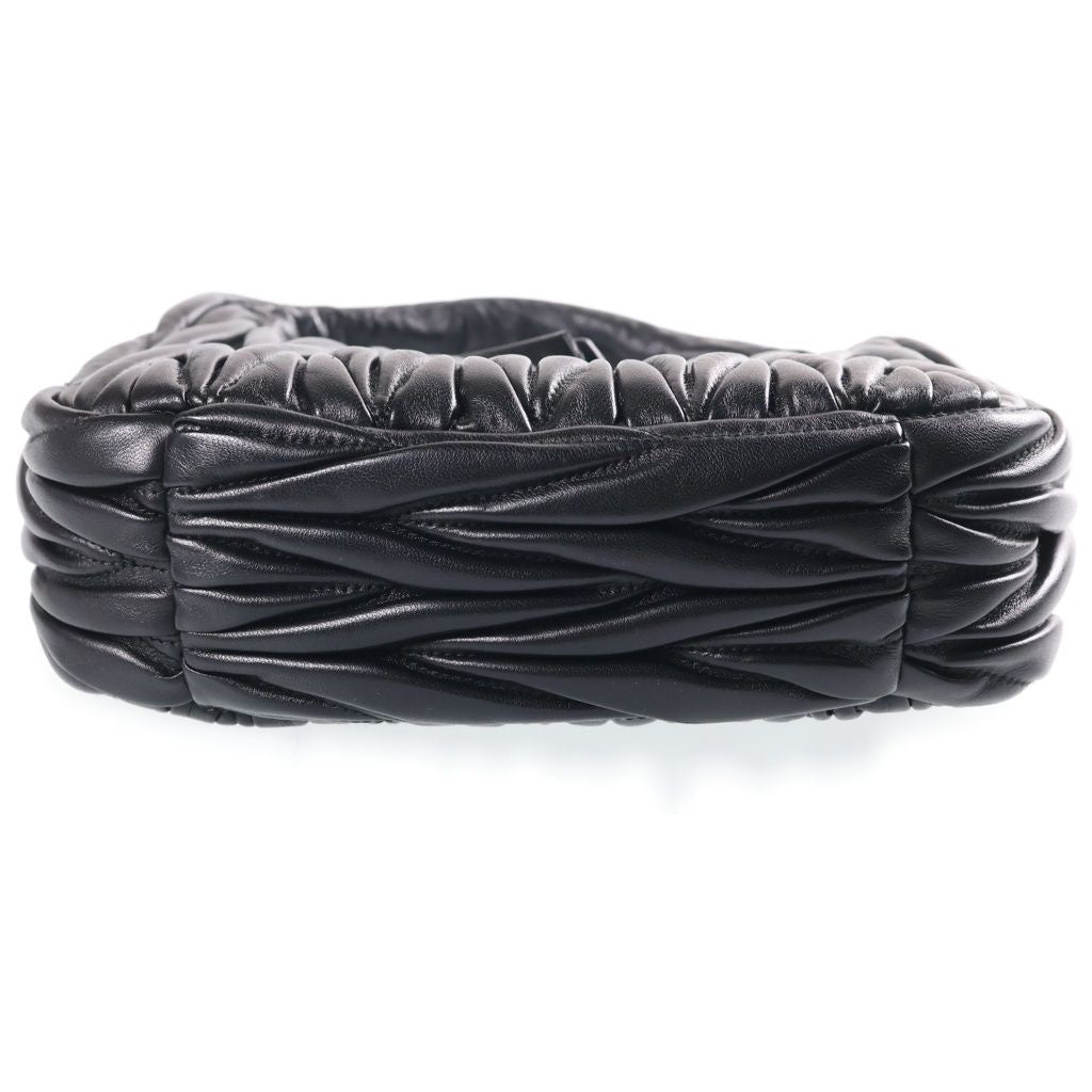 Miu Miu Matelasse Wonder Hobo Black Leather — view 4