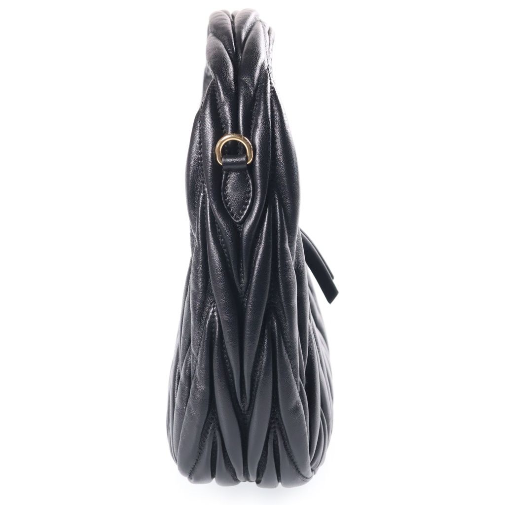 Miu Miu Matelasse Wonder Hobo Black Leather — view 3