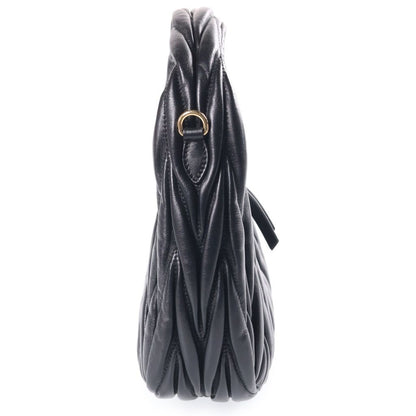 Miu Miu Matelasse Wonder Hobo Black Leather — view 3