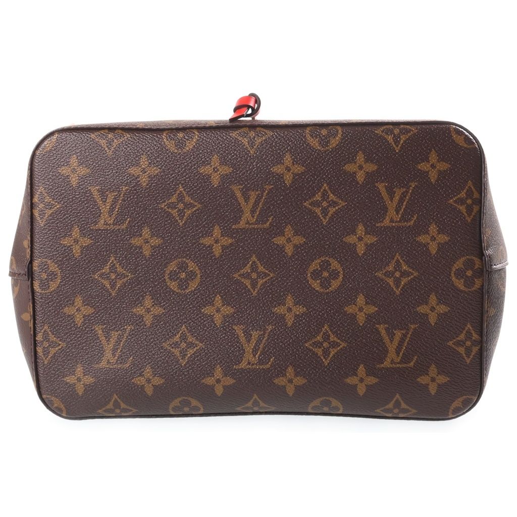 Louis Vuitton Neo Noe MM Shoulder Bag 2-Way Monogram Leather Brown Red — view 4