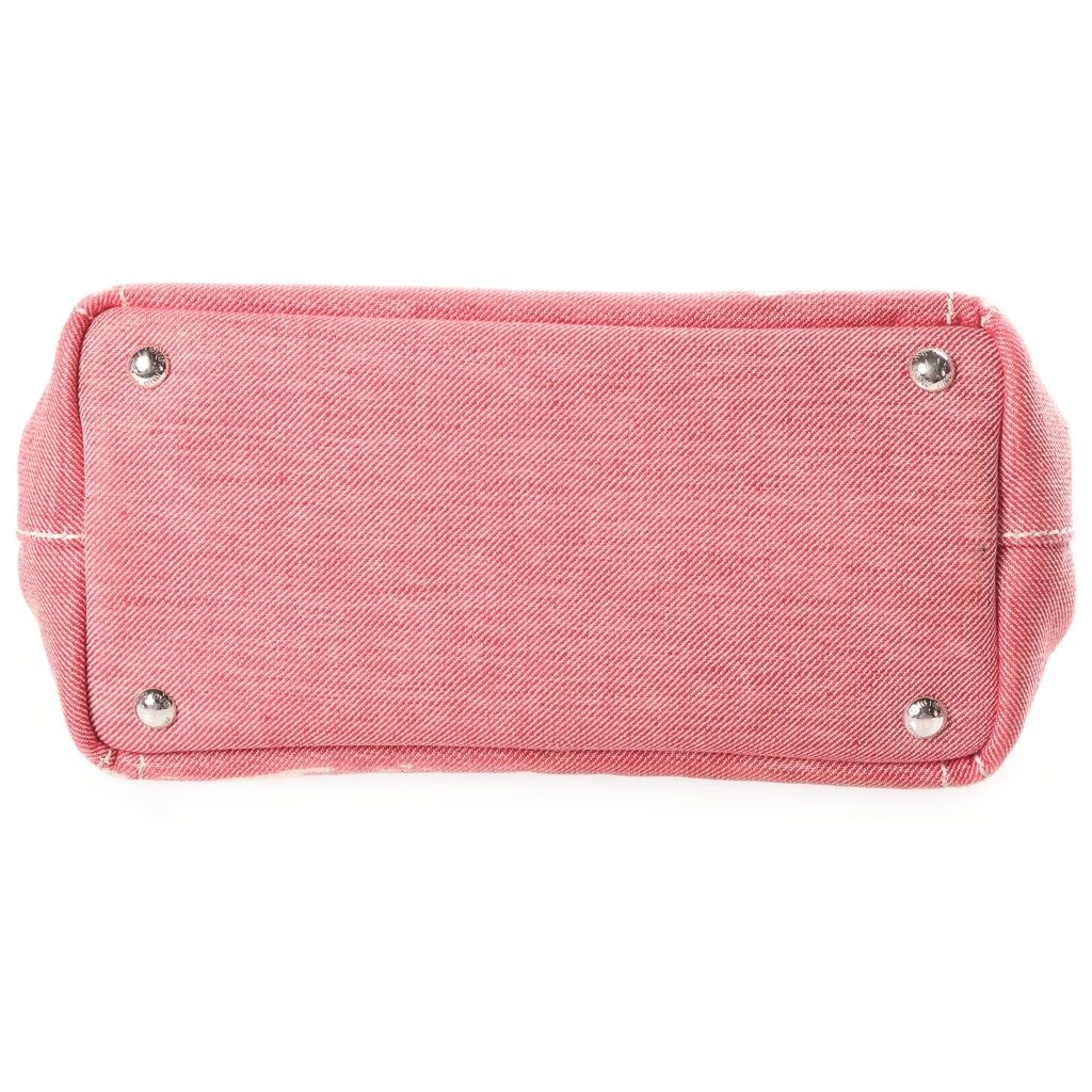 Miu Miu Jacquard Logo Denim 2-Way Bag Pink — view 4
